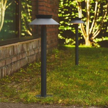 Nordlux Justina - poteau de jardin solaire avec détecteur de mouvement sur pointe - Ø 23 x 60 cm - 5W LED inclus - IP44 - anthracite