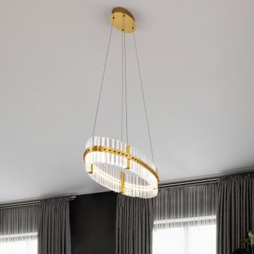 Nova Luce Kezo - lampe suspendue - Ø 90 x 130 cm - 45W dimmable LED inclus - or