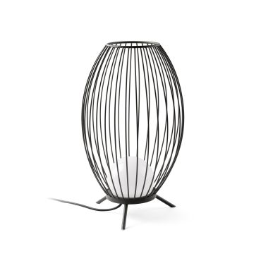 Faro Cage - lampadaire - Ø 13,4 x 57 cm - 12W LED inclus - IP65 - gris foncé