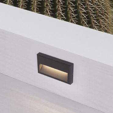 Nova Luce Rio - applique murale extérieure - 22,7 x 12,7 x 3,5 cm - 6W LED inclus - IP65 - anthracite foncé