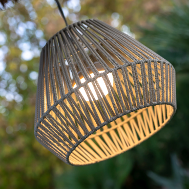 New Garden Conta - suspension extérieure avec source lumineuse rechargeable et télécommande - 9W LED inclus - Ø 40 x 300 cm - IP54 - gris