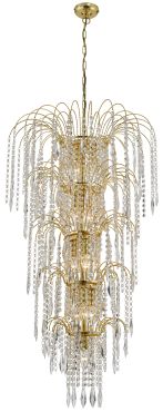 Searchlight Waterfall - lustre - Ø 58 x 264 cm - or et transparent