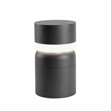 Faro Sete - lampe de jardin - Ø 14,5 x 25 cm - 6W LED inclus - IP54 - gris foncé
