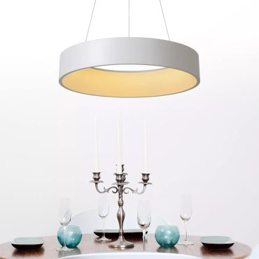 Lucide Talowe Led - lampe suspendue - Ø 60 x 142 cm - 39W LED dimmable inclus - blanc