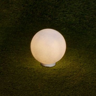 Nova Luce Moon - lampe de jardin sur piquet - Ø 30 x 30 cm - IP65 - blanc