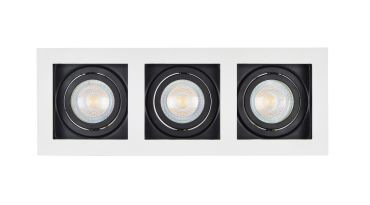 Projectlight Bloq 3 - spot encastrable - 270 x 100 mm, 250 x 92 mm encastrable - blanc et noir