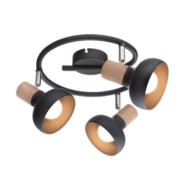 MODÈLE D’EXPOSITION - Elmark Addy - spot plafonnier 3L - Ø 25 cm - noir
