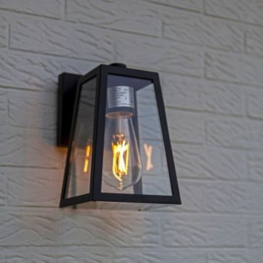 Lutec Fia - applique d'extérieur - 14 x 16,5 x 21,6 cm - IP44 - noir