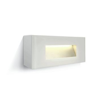 ONE Light Glass Face - applique murale extérieure - 19 x 5,5 x 8 cm - 5W LED inclus - IP65 - blanc