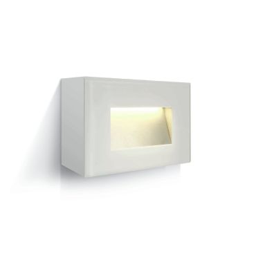 ONE Light Glass Face - applique murale extérieure - 12 x 5,5 x 8 cm - 4W LED inclus - IP65 - blanc