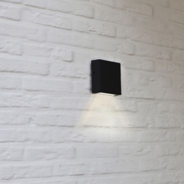 Lutec Gemini XF - applique murale - 11 x 3,8 x 11 - 7,4W LED inclus - IP54 - noir - blanc chaud