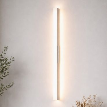 Nova Luce Doul - applique murale extérieure - 5,3 x 121 x 6 cm - 20W LED inclus - IP65 - blanc sablé