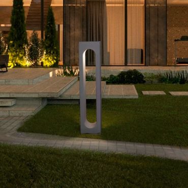 Nova Luce Stage - lampe de jardin - 15 x 70 x 15 cm - 6W LED inclus - IP65 - gris