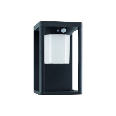 Nova Luce Loveto - applique d'extérieur avec capteur solaire et interrupteur - 14,5 x 16,2 x 24 cm - 1,5W LED dimmable inclus - IP65 - anthracite