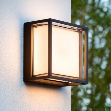 Lucide Singa Led - applique murale extérieure - 17 x 17 x 10 cm - 10W LED inclus - IP54 - noir