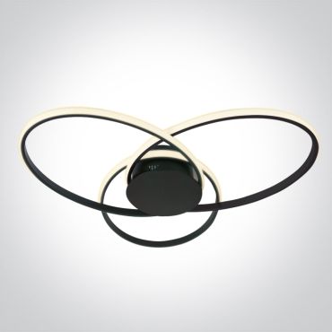 ONE Light Décoratif - plafonnier - 65 x 8,2 cm - 60W TRIAC dimmable LED inclus - noir