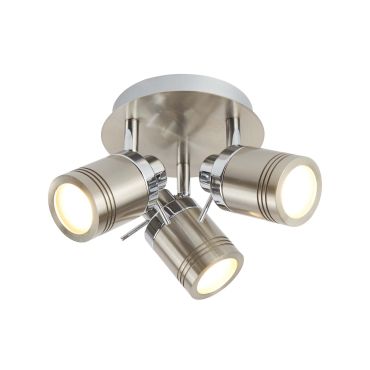 SECONDE CHANCE - Projecteur Samson - projecteur de surface 3L - Ø 28 x 16 cm - IP44 - argent satiné