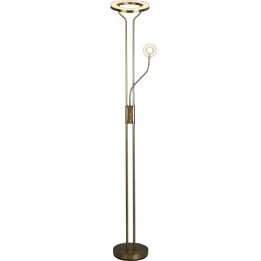 SECONDE CHANCE - Searchlight Mother &amp; Child - lampadaire avec liseuse - Ø28 x 193 cm - 25,5W + 5W LED dimmable inclus - laiton satiné