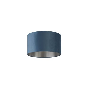 Searchlight Drum Shade - abat-jour - Ø 38 x 22 cm - bleu sarcelle et argent