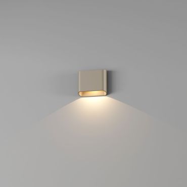 Artdelight Diaz 1L - applique murale - 14,5 x 12 x 3,8 cm - 6W LED inclus - IP54 - champagne