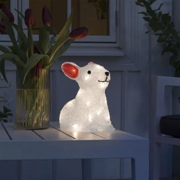 Konstsmide Christmas lights - lapin à piles - 24 x 14,5 x 22 cm - IP44 - transparent