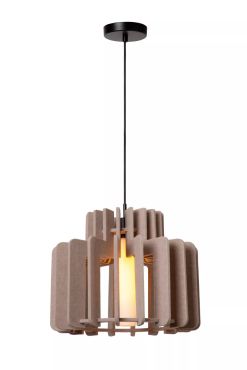 Lucide Rollo - lampe suspendue - Ø 40 x 150 cm - taupe