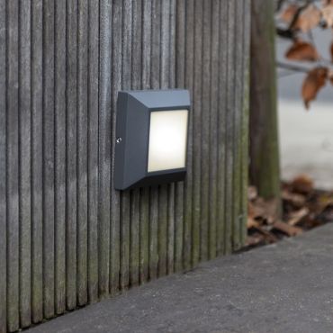 Lutec Helena - applique d'extérieur - 10,1 x 3,2 cm - 4W LED inclus - IP54 - gris foncé