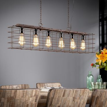 MODÈLE D’EXPOSITION - Vico Cage - lampe suspendue - 95 x 21 x 150 cm - brun rouille