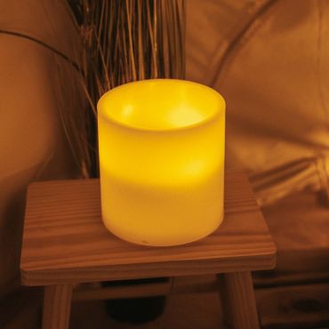 New Garden Dolo 3 mèches - Bougie LED avec télécommande - Ø 15 x 15 cm - IP44 - blanc