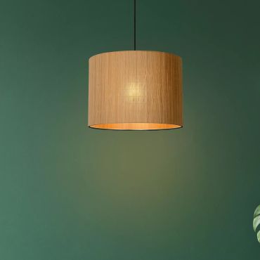 Lucide Magius - lampe suspendue - Ø 42 x 160 cm - brun clair et noir