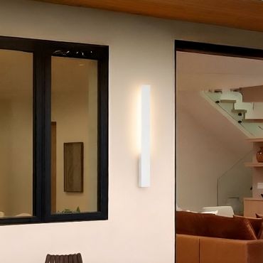 Nova Luce Isos - applique murale extérieure - 5,3 x 61 x 6 cm - 6W LED inclus - IP65 - blanc sablé