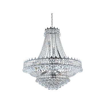 Searchlight Versailles - lustre - Ø 80 x 250 cm - chrome et transparent