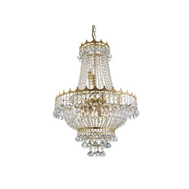 Searchlight Versailles - lustre - Ø 55 x 132 cm - or et transparent