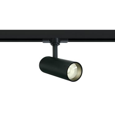 ONE Light COB Cylinder - spot sur rail avec COB LED - système de rail triphasé - Ø 5,5 x 14,7 cm - 10W LED inclus - noir - couleur de lumière blanc chaud