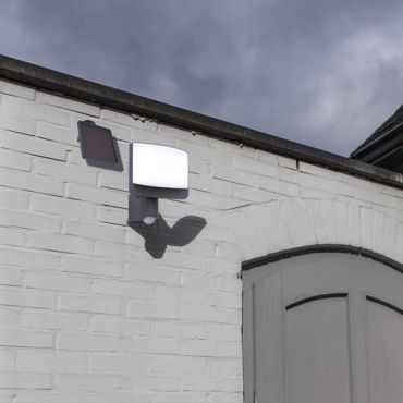 Lutec Sunshine - Applique d'extérieur avec capteur solaire - 17 x 18 x 20,5 cm - 11W LED inclus - IP54 - gris foncé - blanc froid
