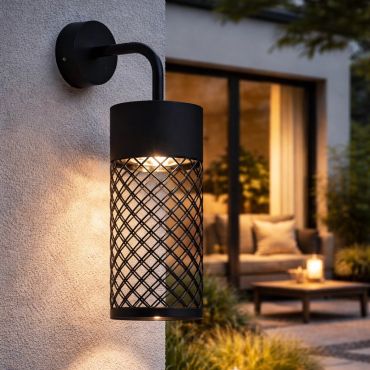 Nova Luce Motley - applique murale extérieure - Ø 10 x 175 cm - 9W LED inclus - IP65 - noir sablé