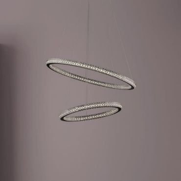 Nova Luce Ginevra - suspension - Ø 60,5 x 120 cm - 54W LED dimmable inclus - noir sable