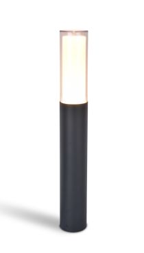Lutec Dropa - poteau de jardin - éclairage intelligent - Lutec Connect - 8,2 x 8,2 x 59 cm - 10W LED inclus - IP44 - gris foncé