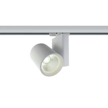 ONE Light COB Track Spot - spot sur rail avec COB LED - système de rail triphasé - Ø 9 x 14 cm - 30W LED inclus - blanc - couleur de lumière blanche