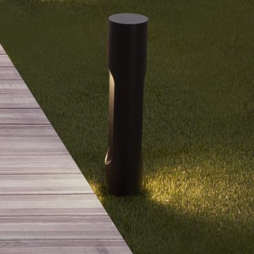 Nova Luce Ellery - lampe de jardin - Ø 8 x 36 cm - 12W LED inclus - IP65 - noir sablé