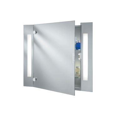Searchlight Miroirs de salle de bains - miroir avec éclairage - 66 x 60 cm - 9,6W LED inclus - IP44 - blanc et chrome