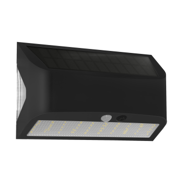 Century Italia Arcadia Max - lampe murale extérieure à énergie solaire avec capteur - 18 x 6,2 x 11,3 cm - LED 6W inclus - IP65 - noir