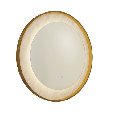 Searchlight Luxo - miroir avec éclairage - Ø 80 cm - 17W LED inclus - IP44 - or