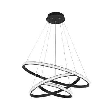Nova Luce Nager - lampe suspendue - Ø 78 x 120 cm - 62W LED dimmable inclus - noir sable