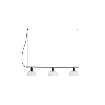 Faro Tatawin - lampe suspendue 3L - 8,1 x 100 x 210 cm - noir/verre laiteux
