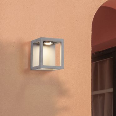 Nova Luce Bev - applique murale extérieure - 17 x 20 x 17 cm - 5W LED inclus - IP65 - gris