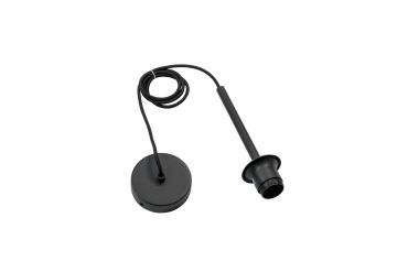 Artdelight Tube - suspension avec câble textile - Ø 10 x 150 cm - noir