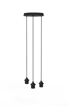 Artdelight - lampe suspendue 3L sans abat-jour - Ø 30 x 3 cm - noir
