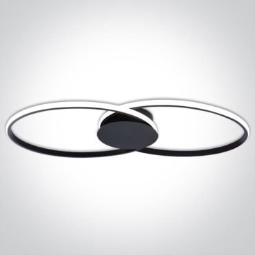 ONE Light Décoratif - plafonnier - 71 x 6 cm - 40W LED dimmable inclus - noir