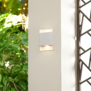Nova Luce Polly - applique murale extérieure - 13 x 18 x 5,5 cm - 10W LED inclus - IP54 - blanc sablé